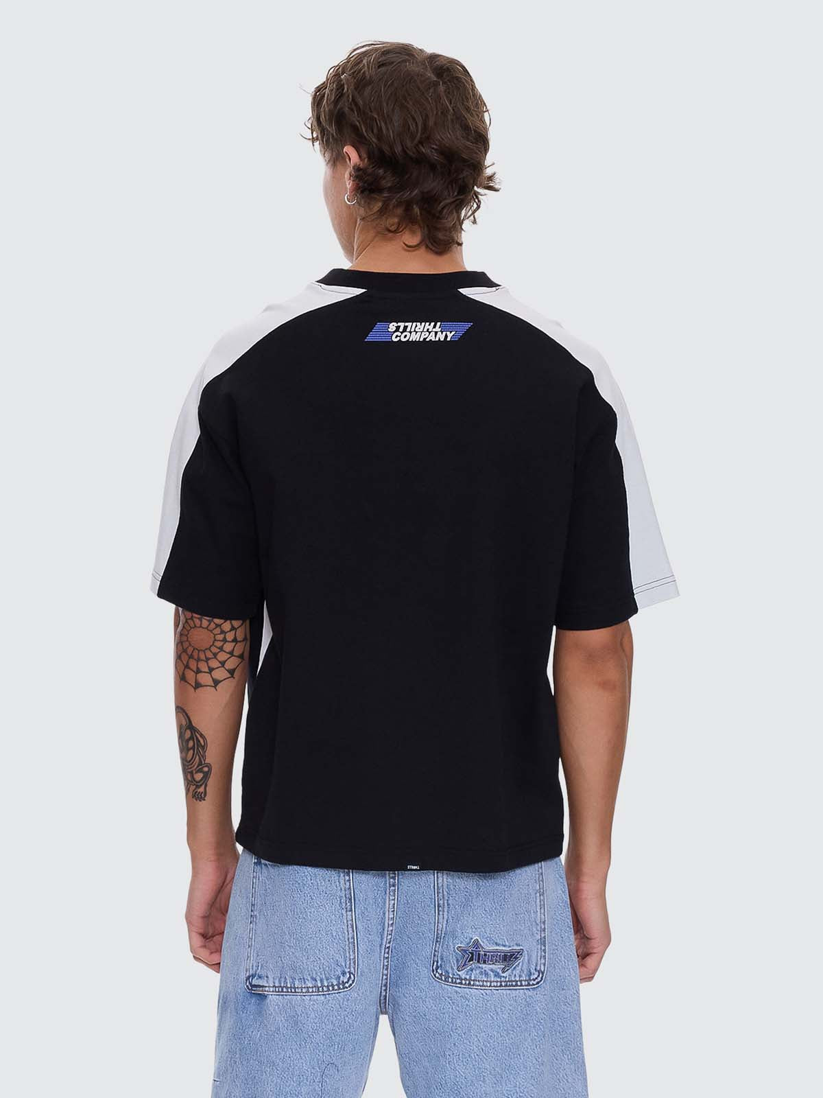 Rapid Fire Panel Box Fit Oversize Cropped Tee - Black XS