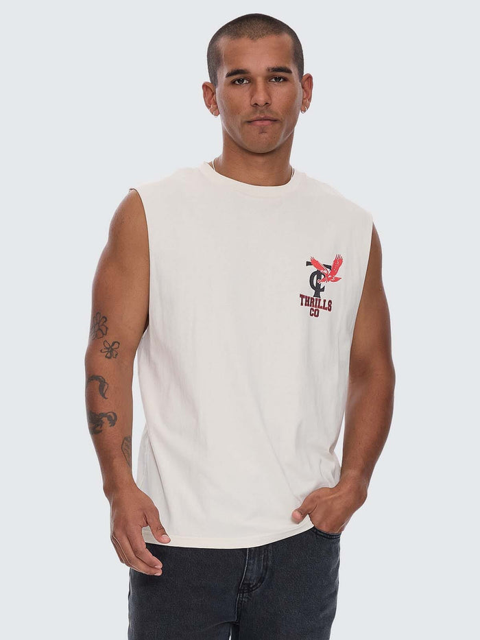 Wonder World Merch Fit Muscle Tee - Heritage White XS
