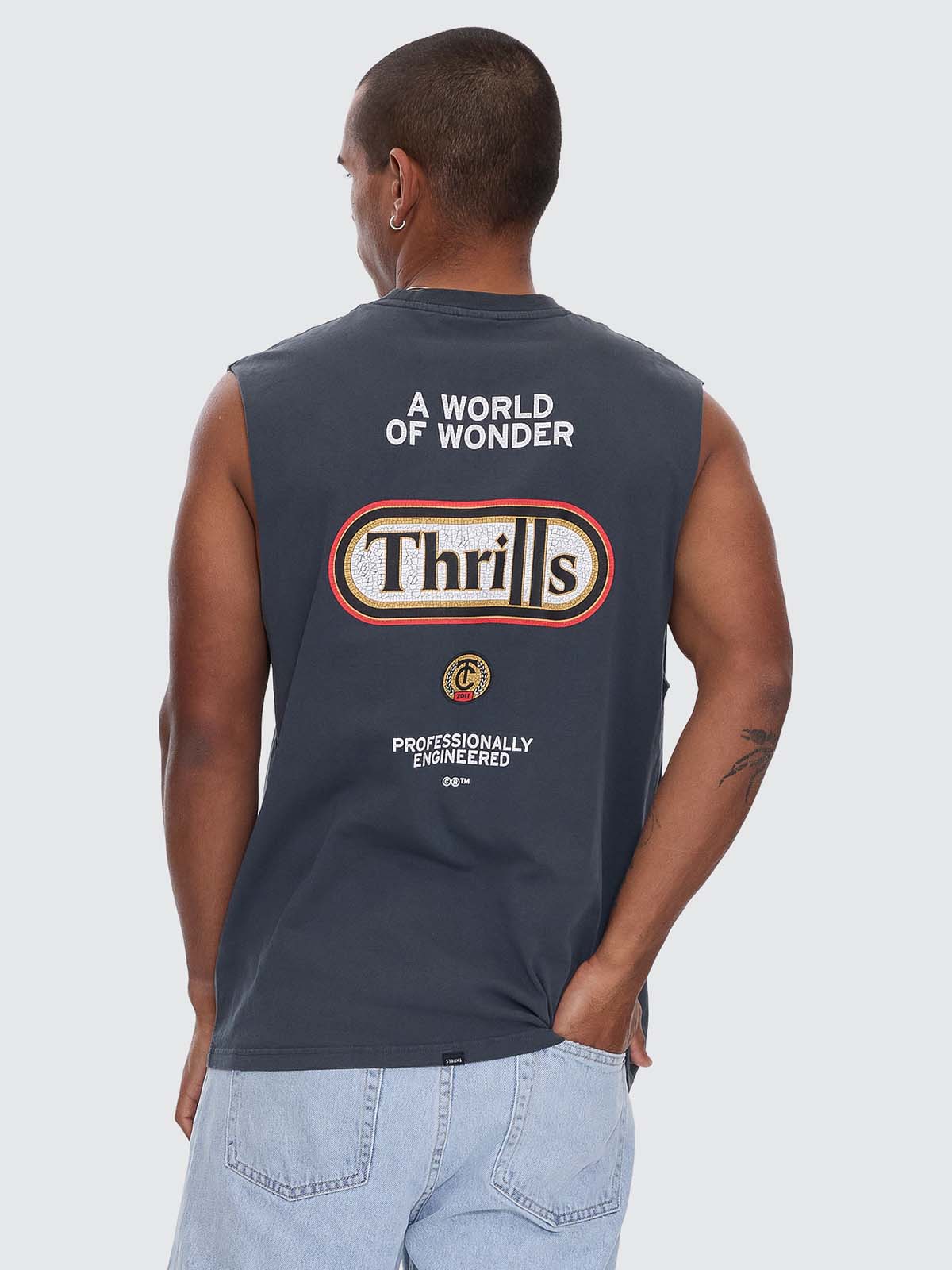 Wonder World Merch Fit Muscle Tee - Ebony XS