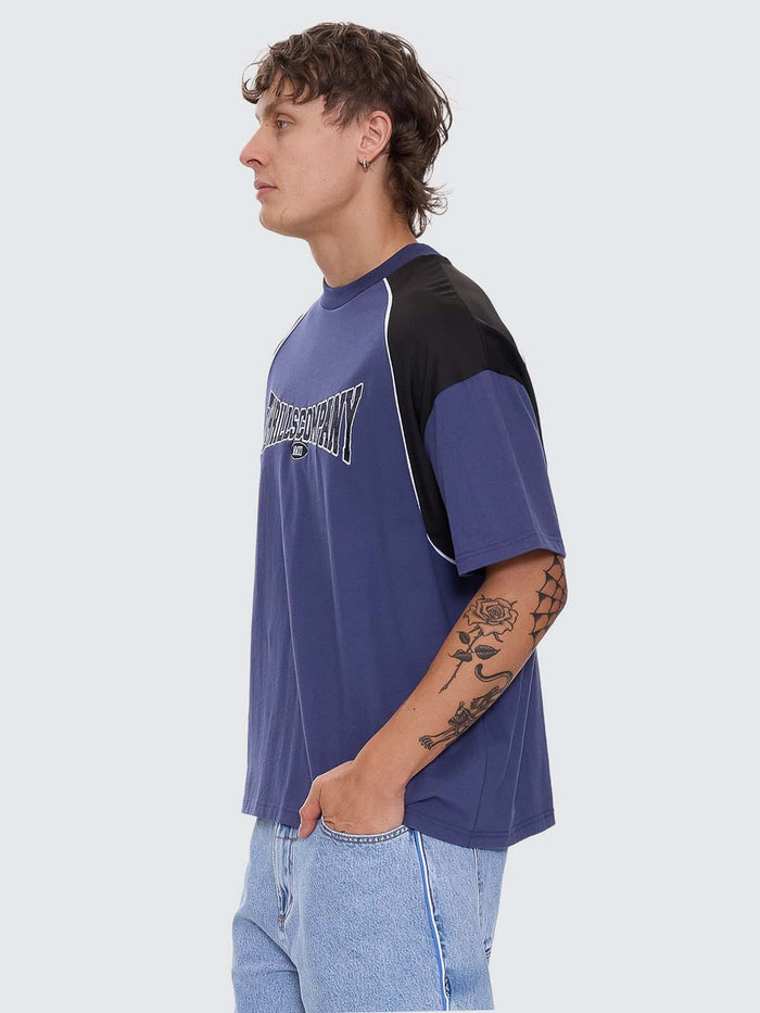 Stakes Are High Box Fit Oversize Tee - Guardian Navy XS