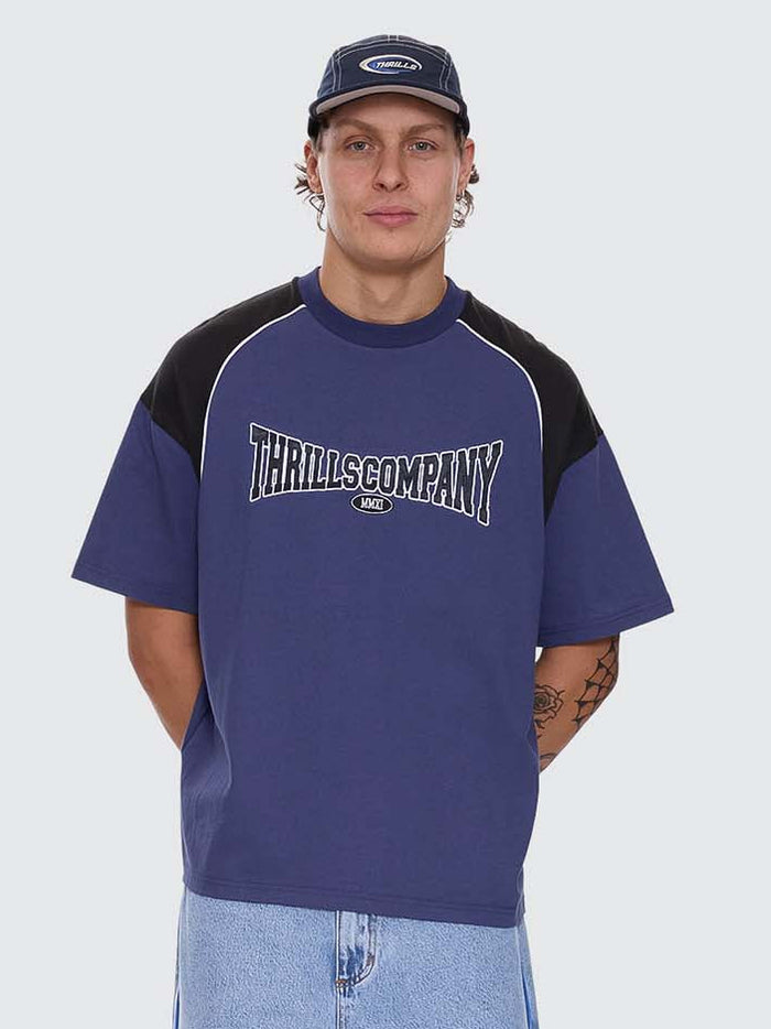 Stakes Are High Box Fit Oversize Tee - Guardian Navy XS