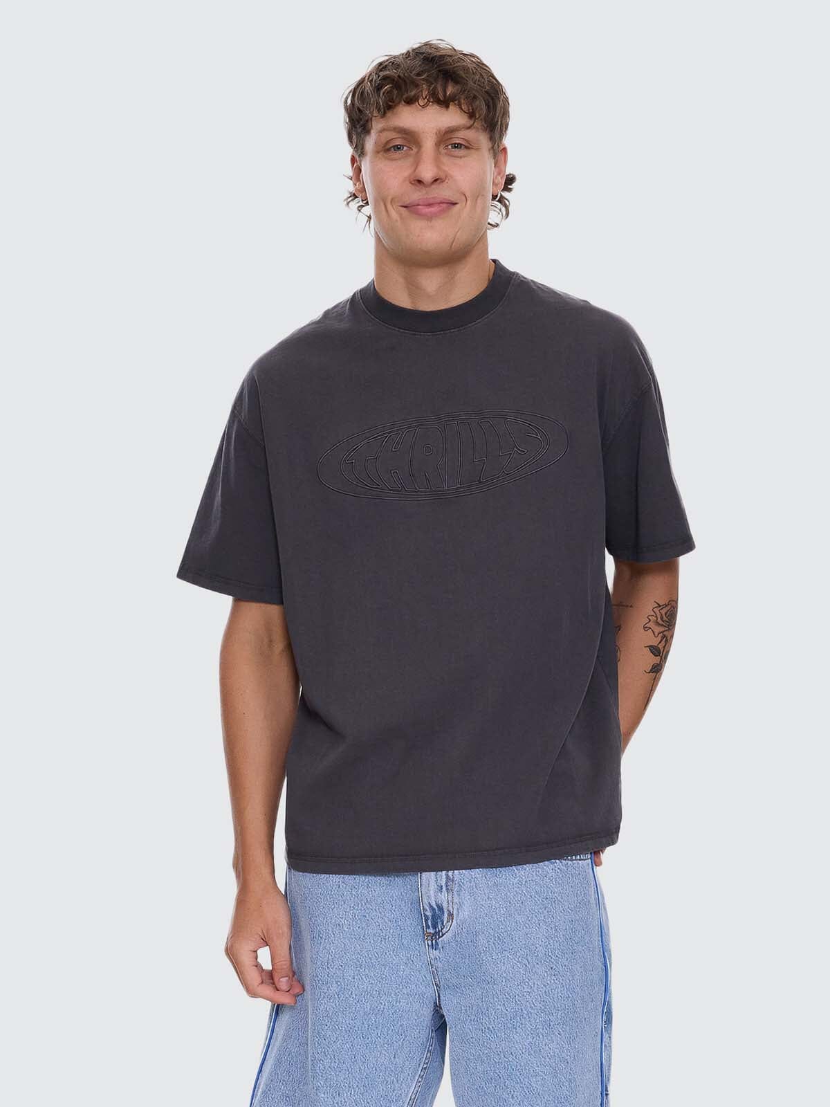 Shadowless Box Fit Oversize Tee - Dark Charcoal XS