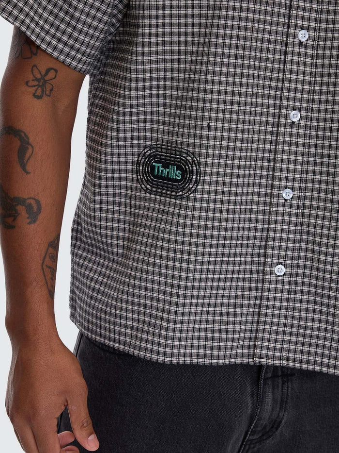 It's In The Cards Short Sleeve Cropped Shirt - Black