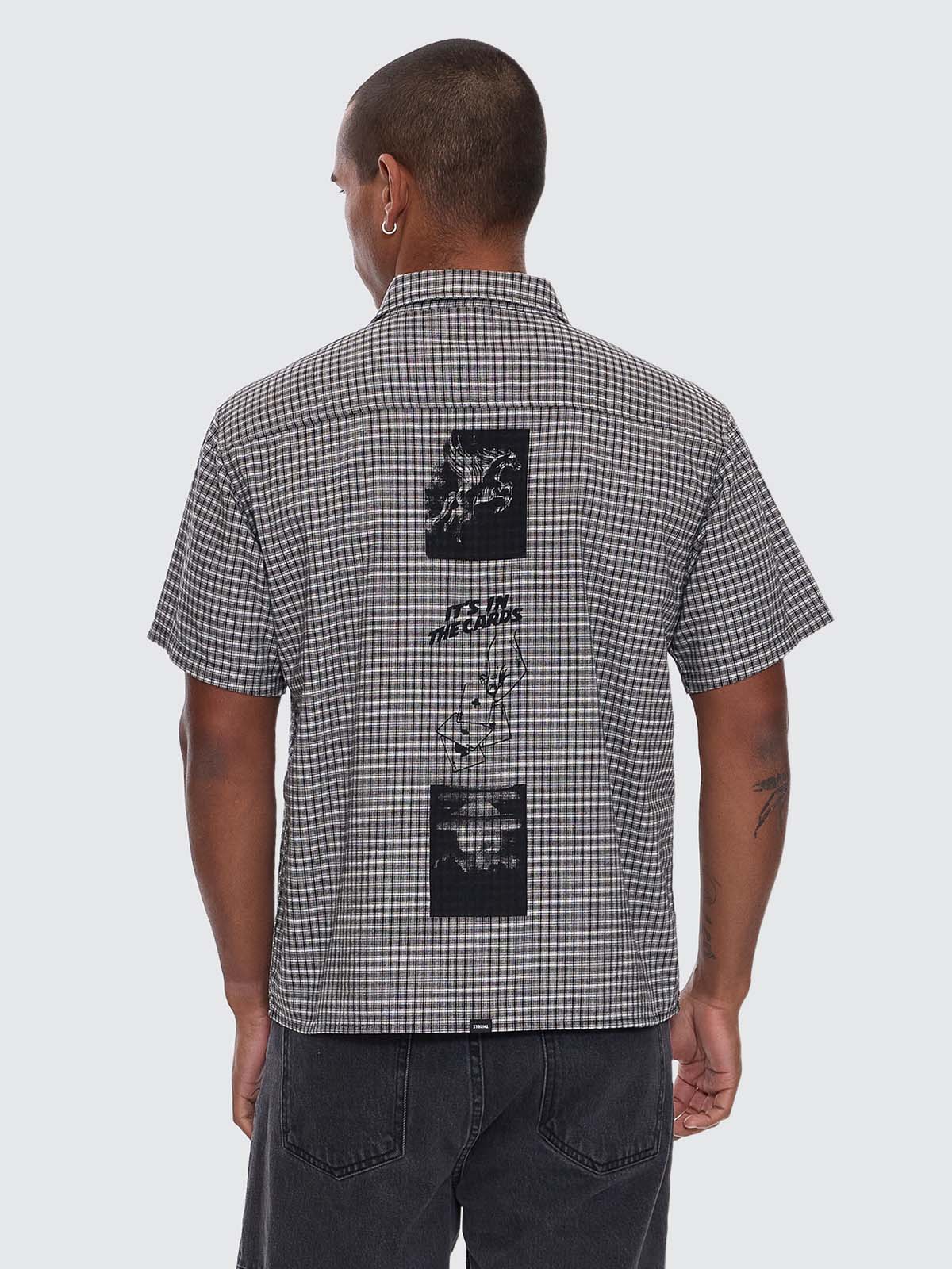 It's In The Cards Short Sleeve Cropped Shirt - Black