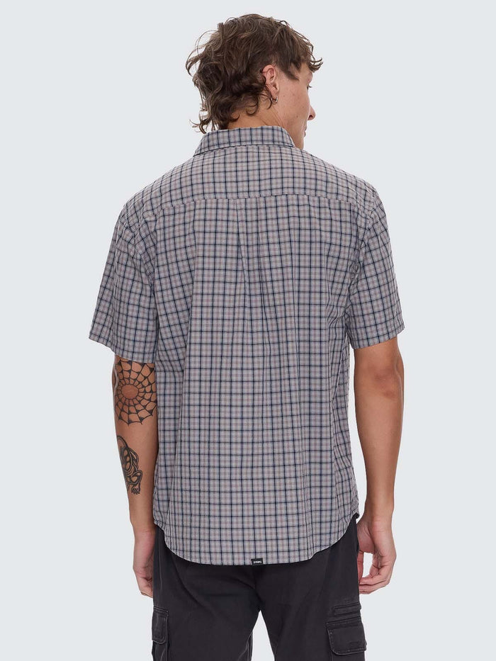 Eyes In The Grass Short Sleeve Shirt - Light Grey XS