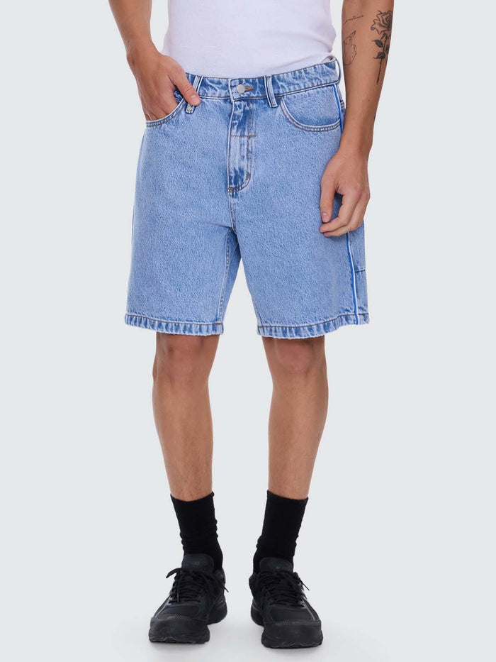 Heavy Static Slacker Relaxed Denim Short - Tempest Blue 26