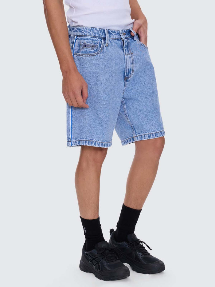 Heavy Static Slacker Relaxed Denim Short - Tempest Blue 26