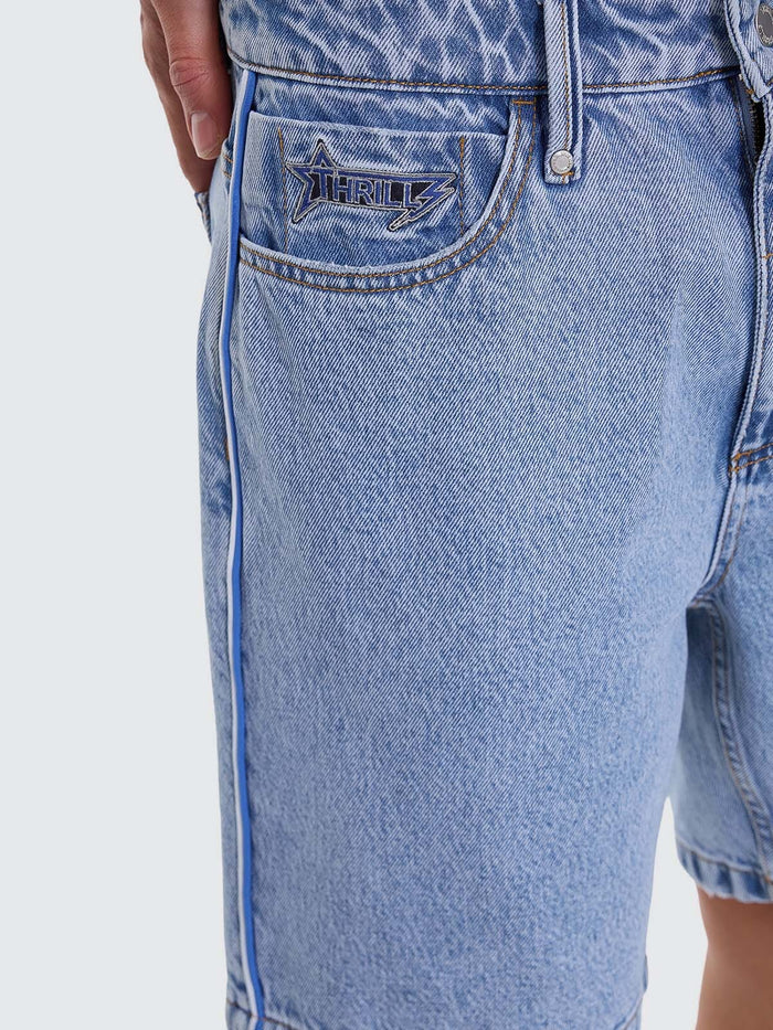 Heavy Static Slacker Relaxed Denim Short - Tempest Blue 26
