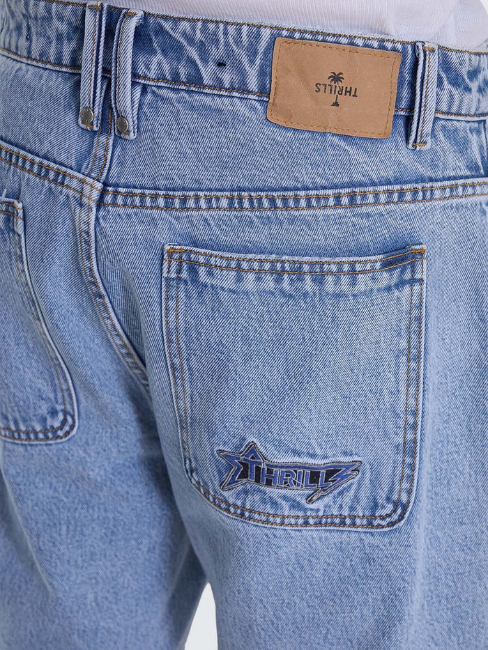 Heavy Static Slacker Relaxed Denim Short - Tempest Blue 26