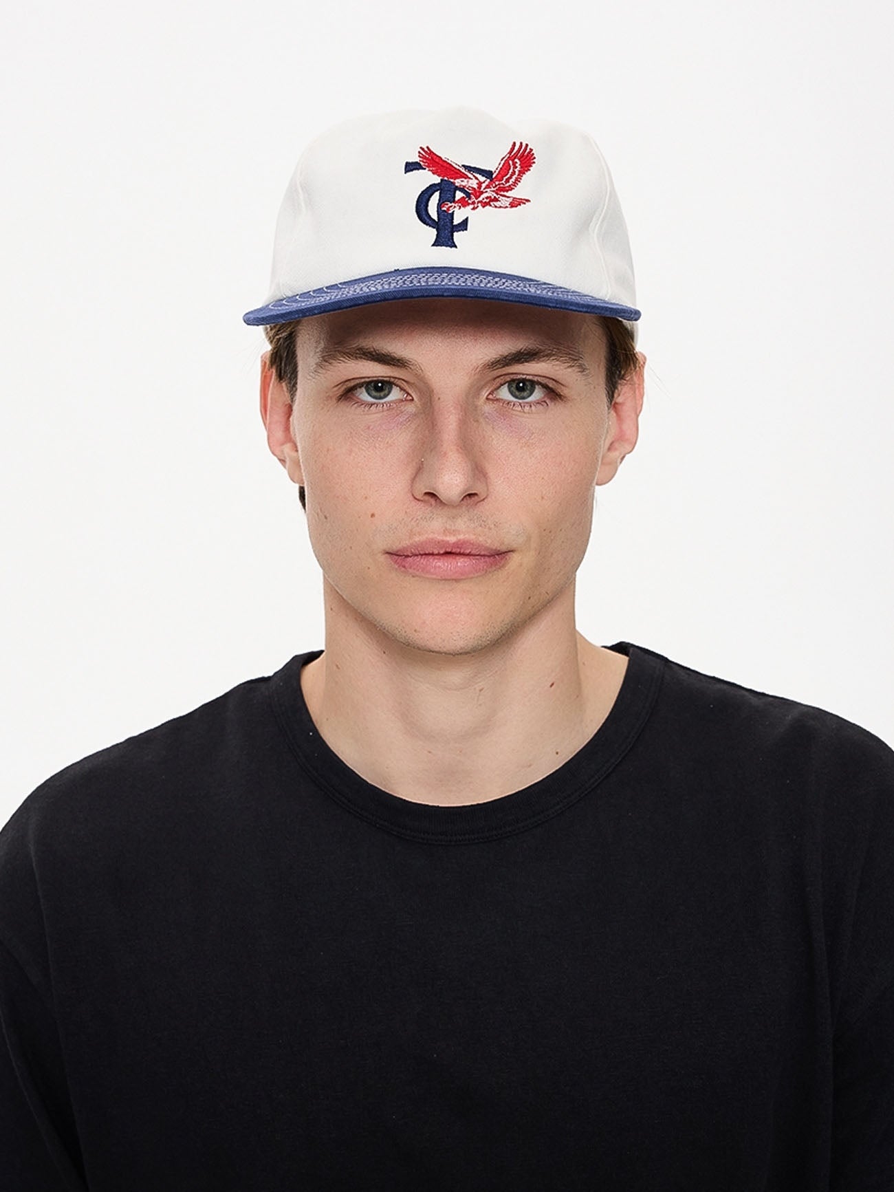 Double Down 5 Panel Cap - Heritage White - Guardian Navy
