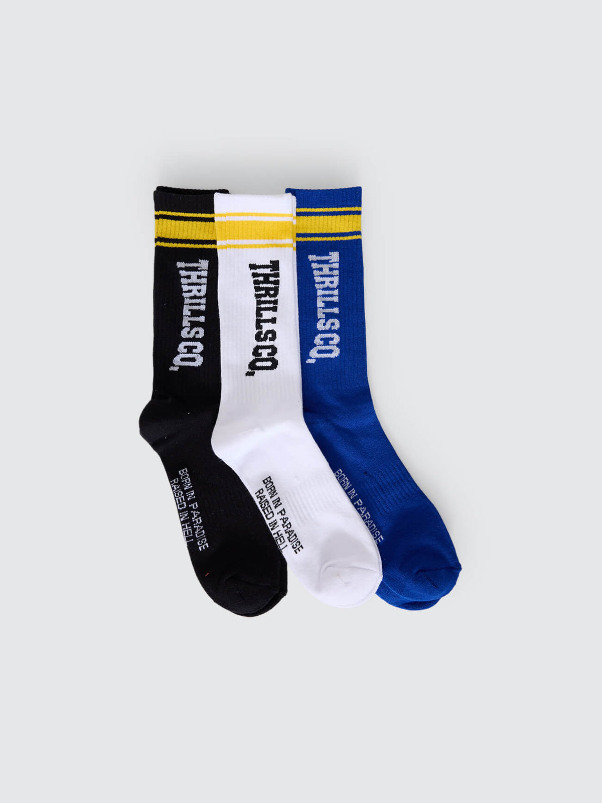 Measured Force 3 Pack Sock - Black - White - Lapis Blue One Size