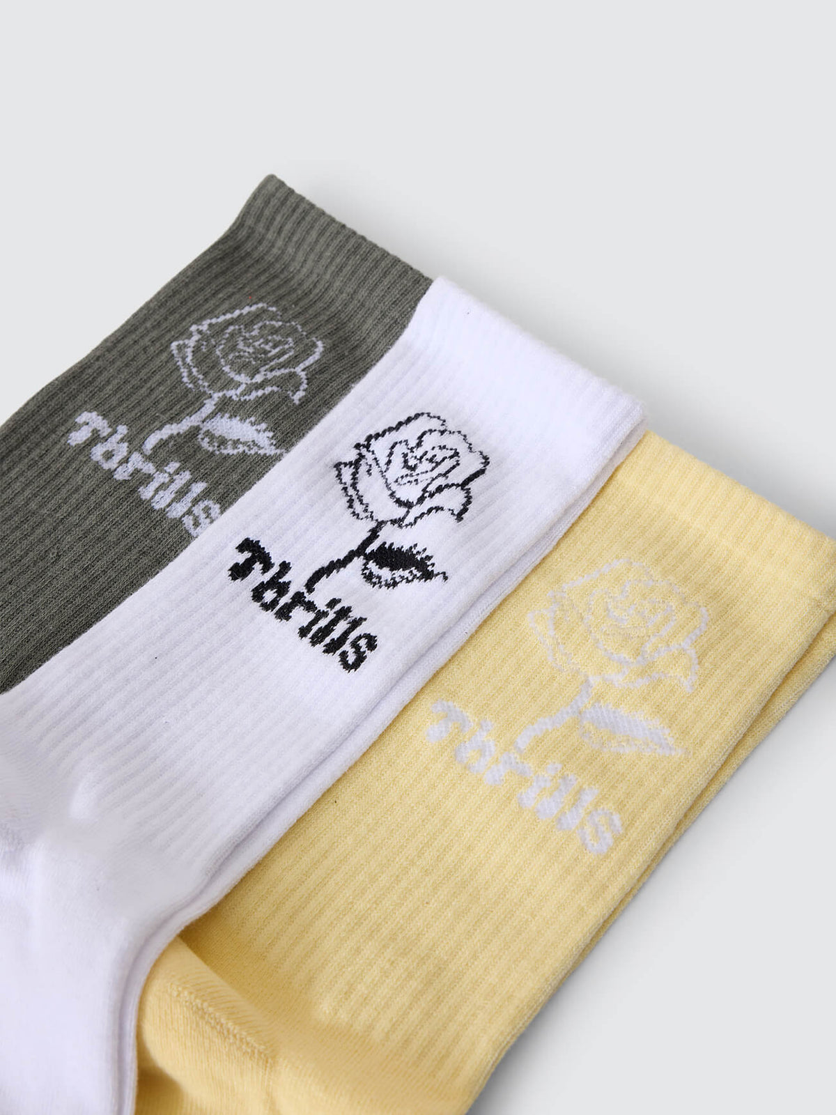 Love Stinks 3 Pack Sock - Olivine - Butter Yellow - White One Size