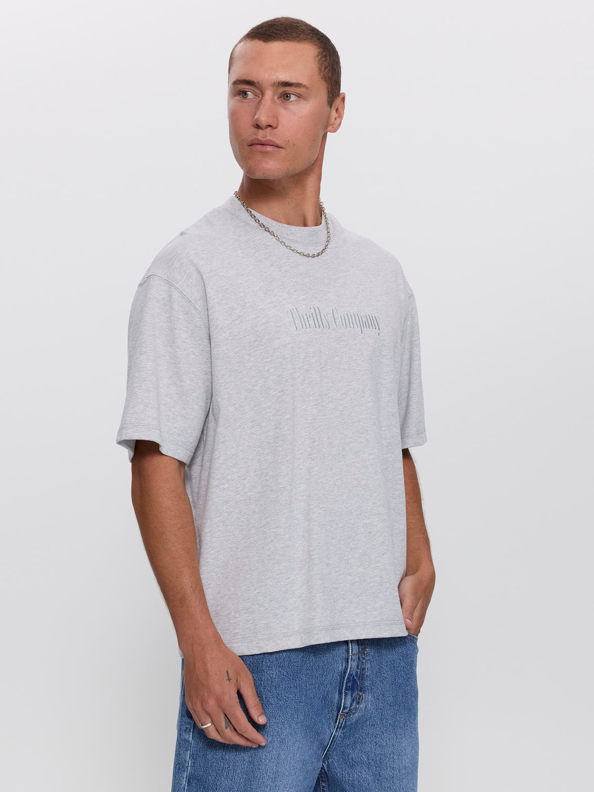 Primitive Thrills Box Crop Tee - Snow Marle XS