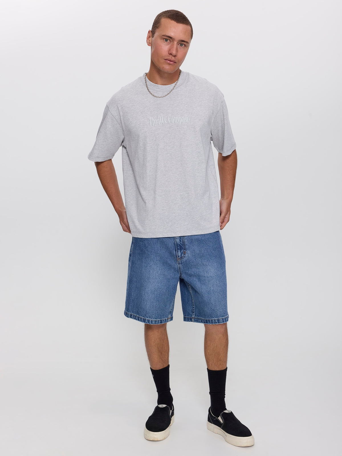 Primitive Thrills Box Crop Tee - Snow Marle XS