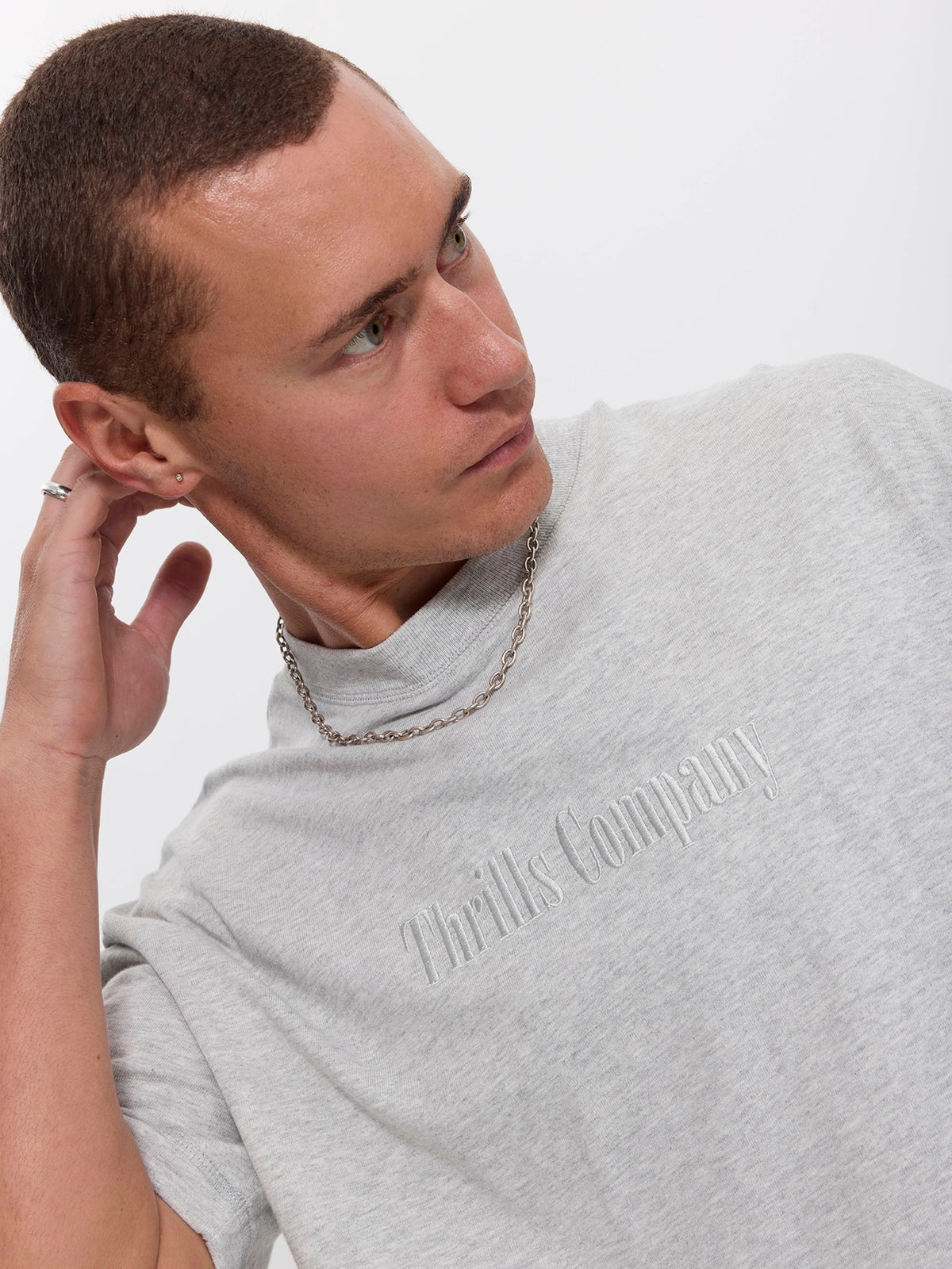 Primitive Thrills Box Crop Tee - Snow Marle XS