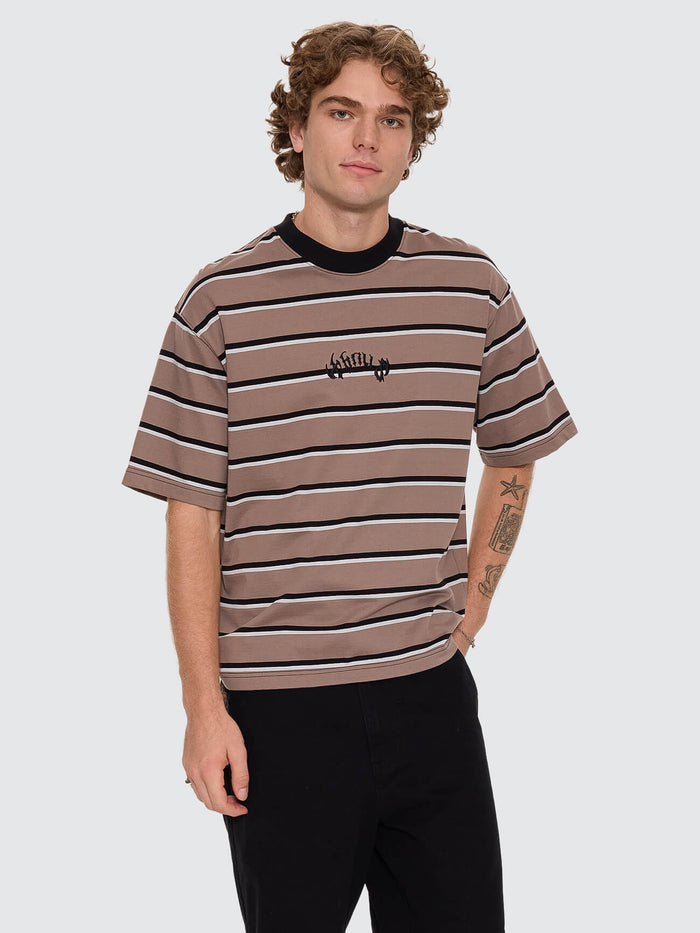 Staggered Big Stripe Box Crop Tee - Falcon XS
