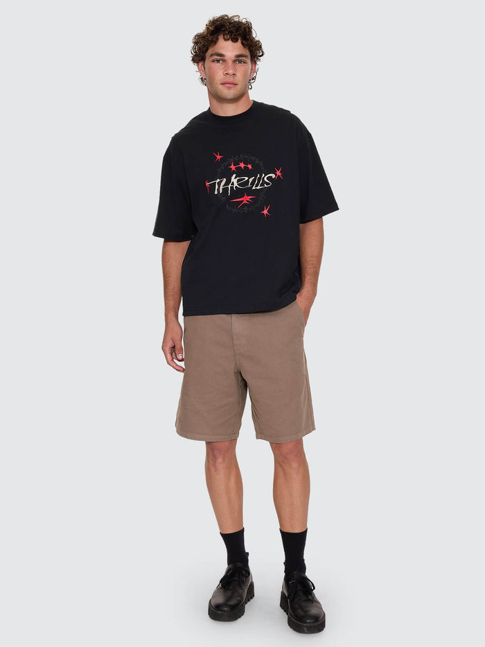 Heater Box Crop Tee - Washed Black XS