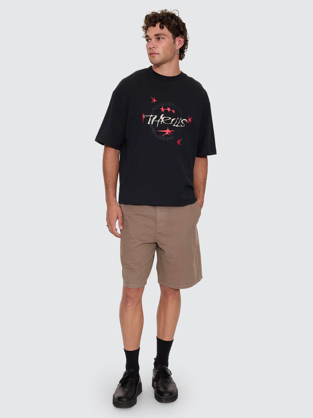 Heater Box Crop Tee - Washed Black XS