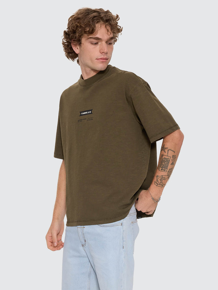 Serviced Box Crop Tee - Military XS