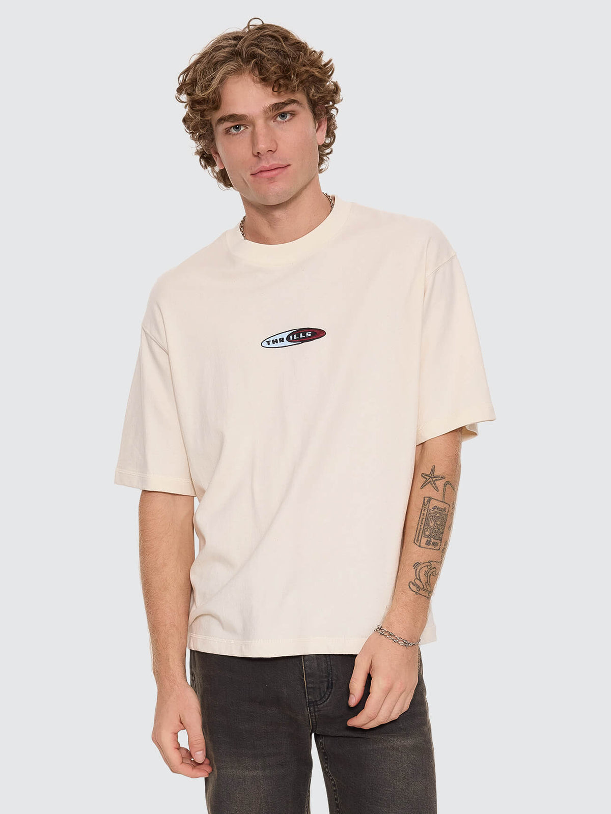 Mad Dogs Embro Box Crop Tee - Unbleached XS
