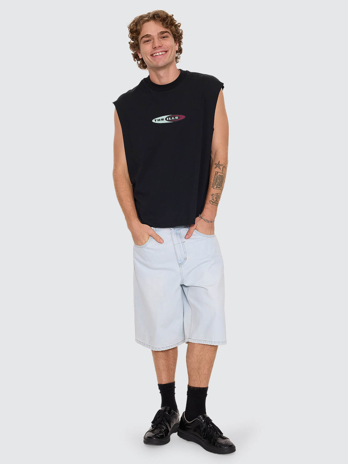 Mad Dogs Merch Fit Muscle Tee - Washed Black XS