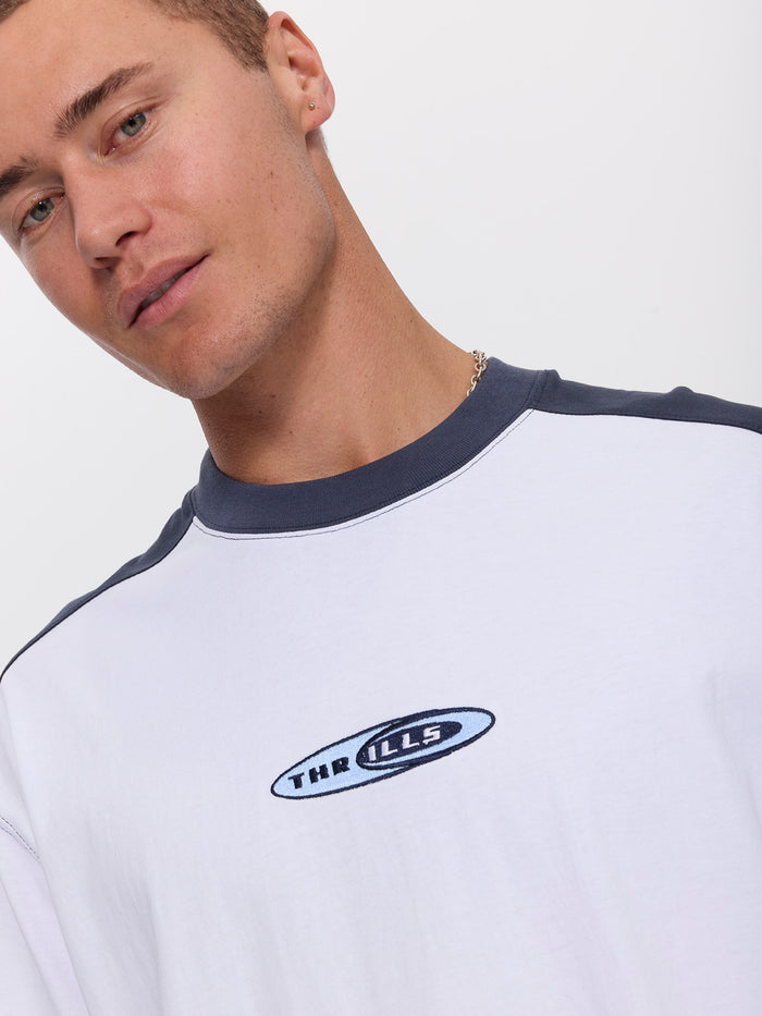 Mad Dogs Box Crop Panel Tee - White XS