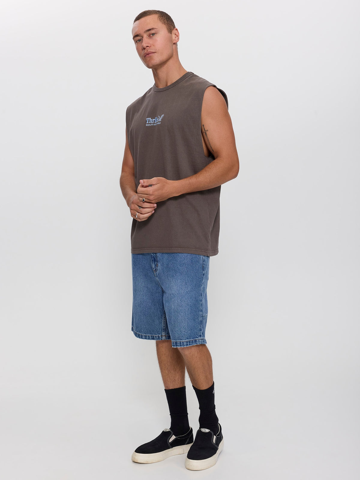Thrills Workwear Embro Merch Fit Muscle Tee - Bungee Cord XS
