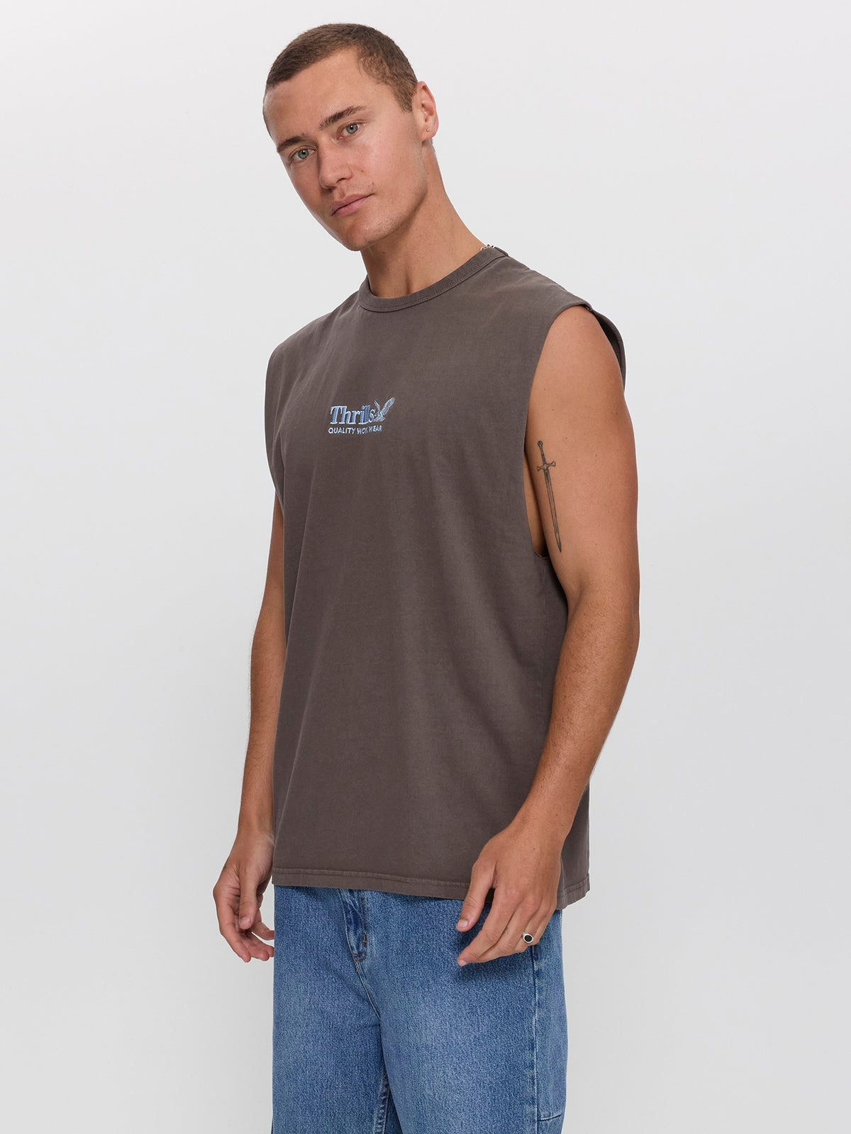 Thrills Workwear Embro Merch Fit Muscle Tee - Bungee Cord XS