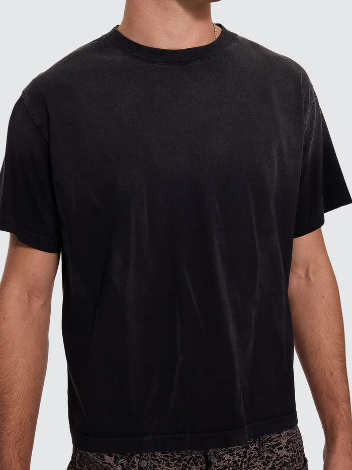 Natural Occurrence Merch Fit Cropped Tee - Dark Faded Splatter Black XS
