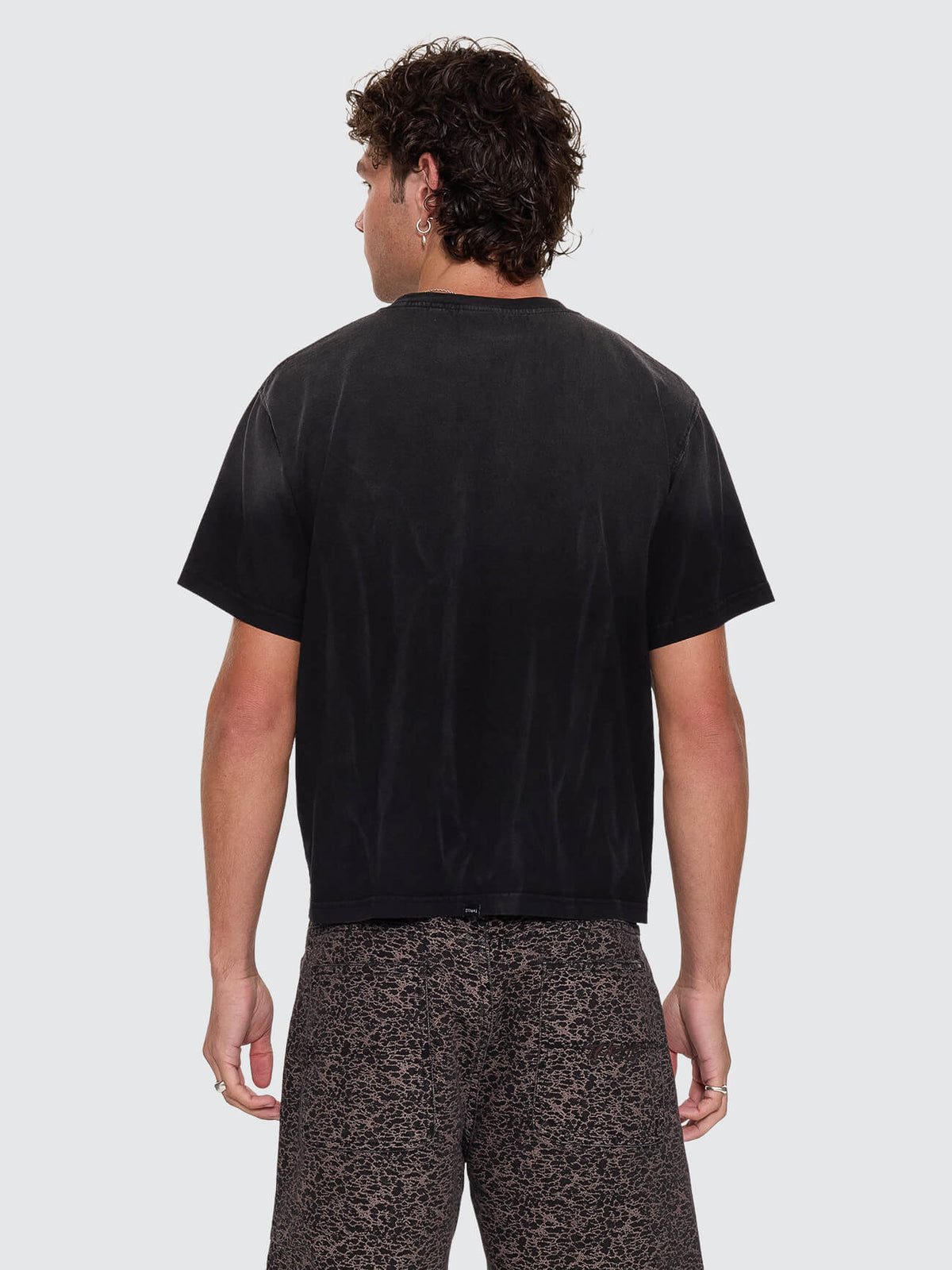 Natural Occurrence Merch Fit Cropped Tee - Dark Faded Splatter Black XS