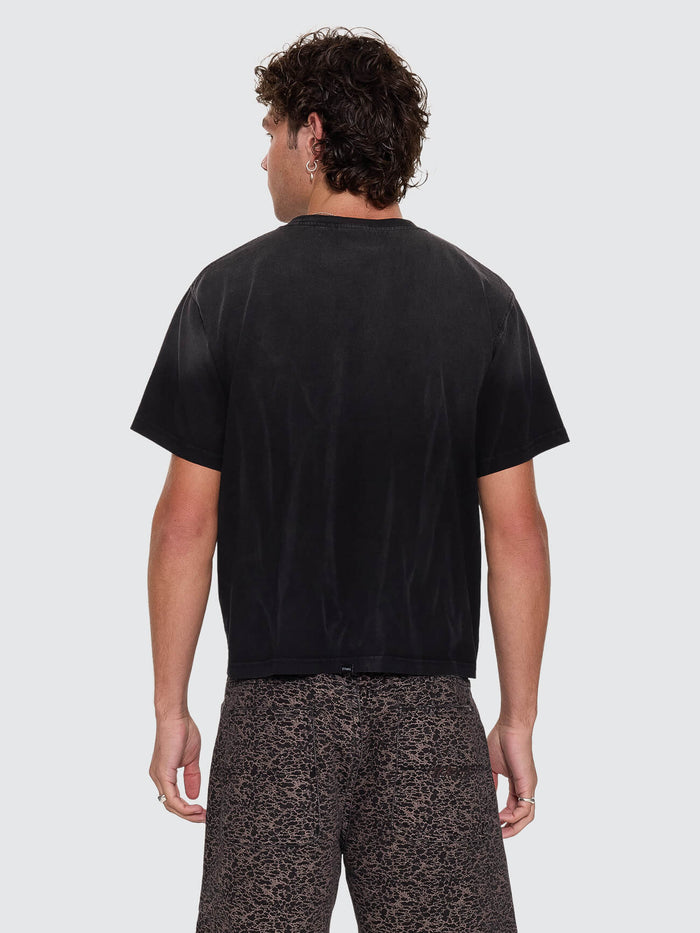 Natural Occurrence Merch Fit Cropped Tee - Dark Faded Splatter Black XS
