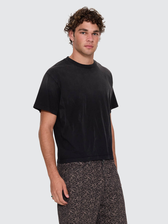 Natural Occurrence Merch Fit Cropped Tee - Dark Faded Splatter Black XS