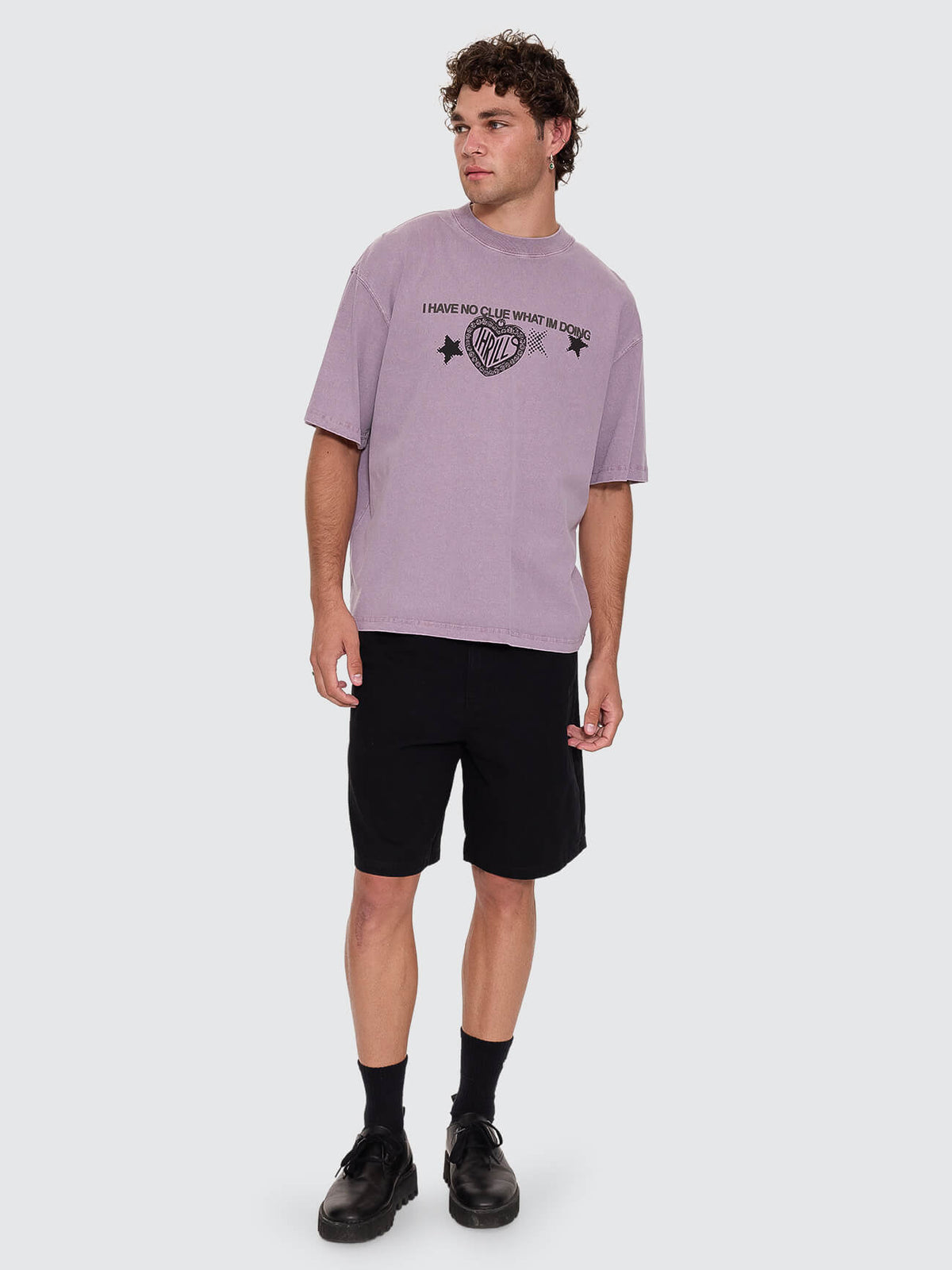 No Clue Box Crop Tee - Nirvana XS
