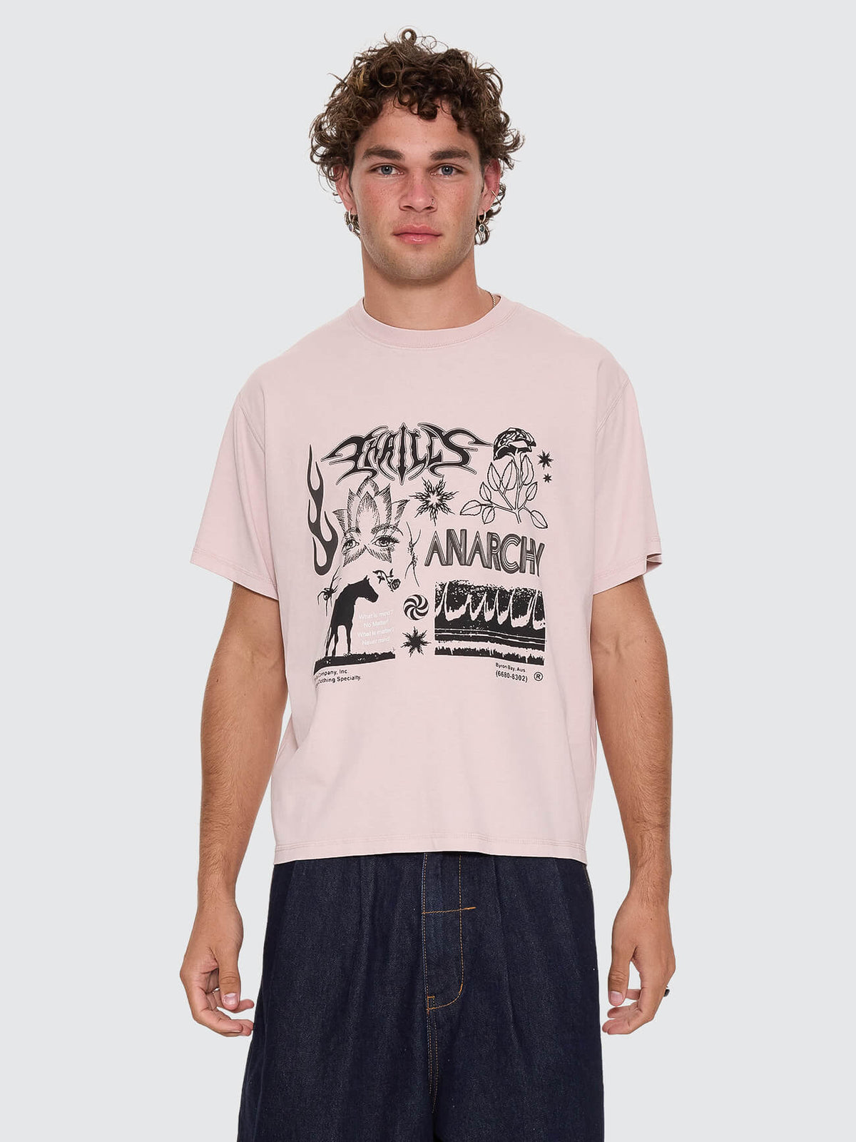 Mind Over Matter Merch Fit Cropped Tee - Blush XS