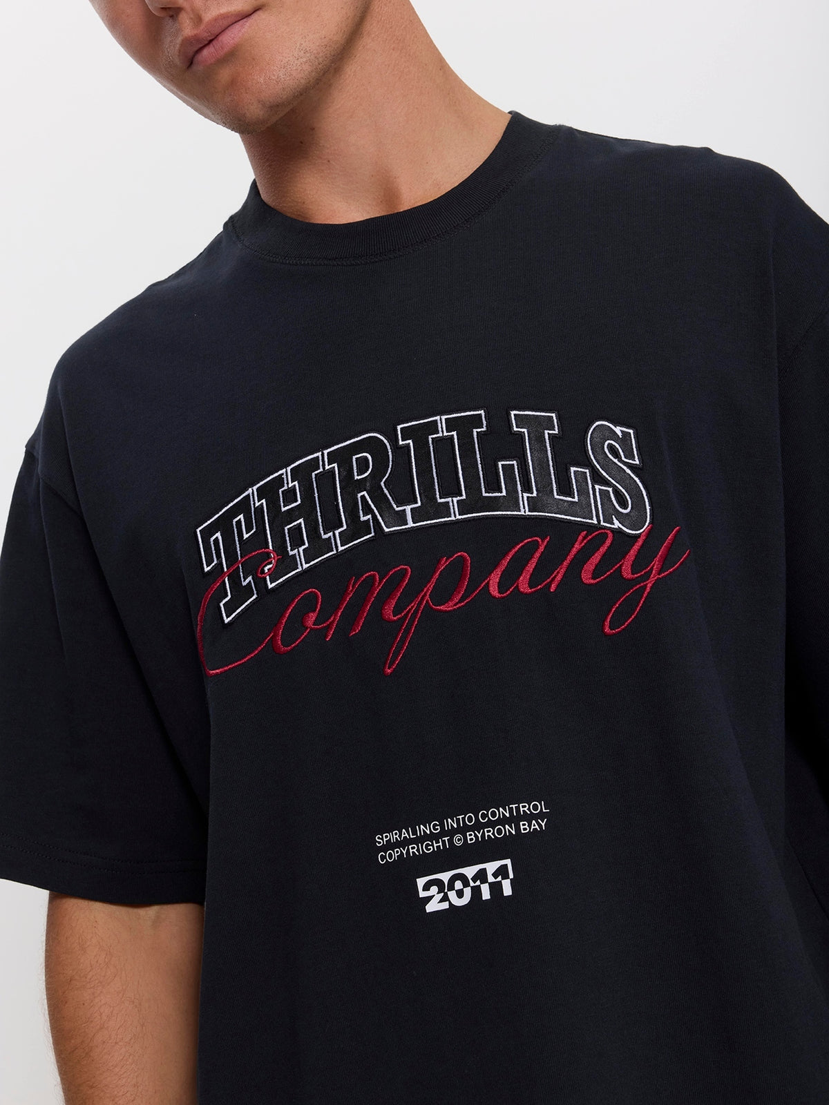 Spiraling Box Crop Tee - Washed Black XS