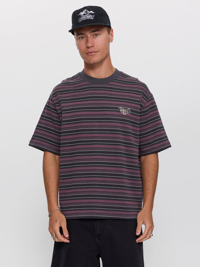 No Clue Stripe Box Crop Tee - Nirvana Stripe XXS