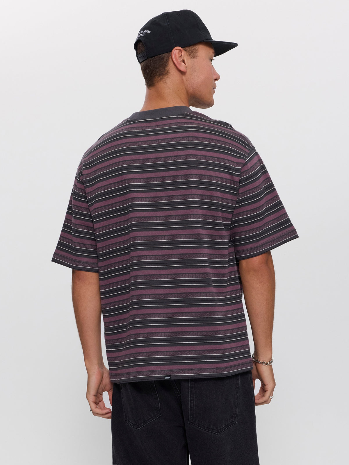 No Clue Stripe Box Crop Tee - Nirvana Stripe XXS