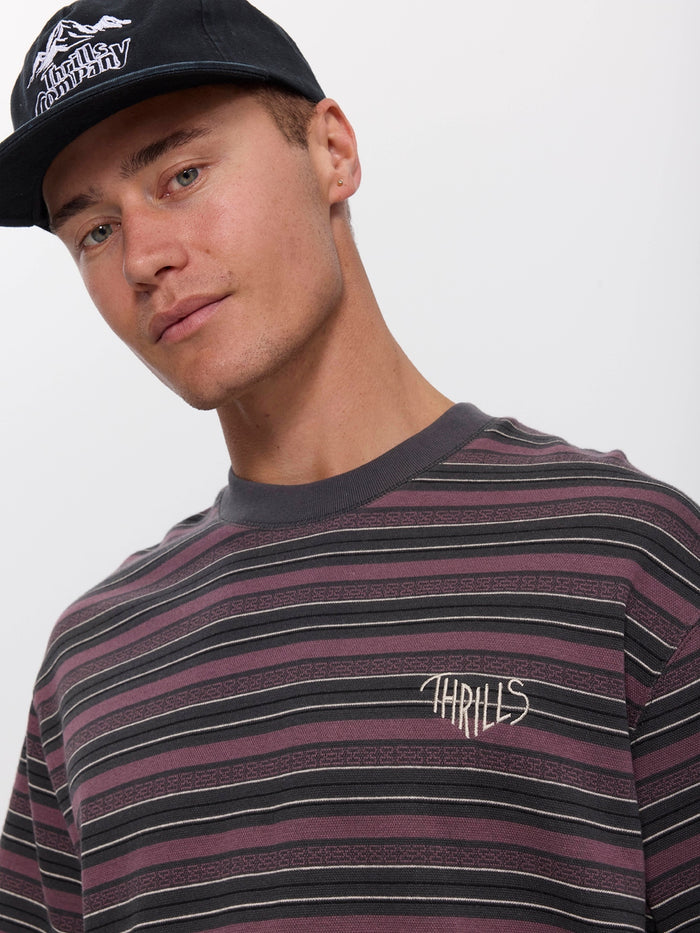 No Clue Stripe Box Crop Tee - Nirvana Stripe XXS