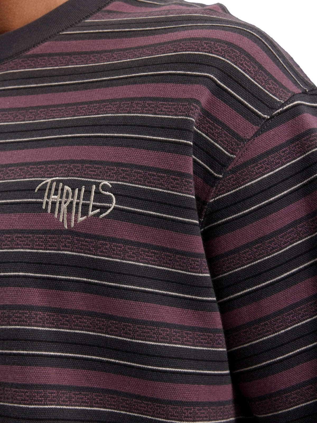No Clue Stripe Box Crop Tee - Nirvana Stripe XXS