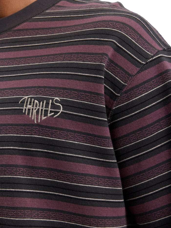 No Clue Stripe Box Crop Tee - Nirvana Stripe XXS