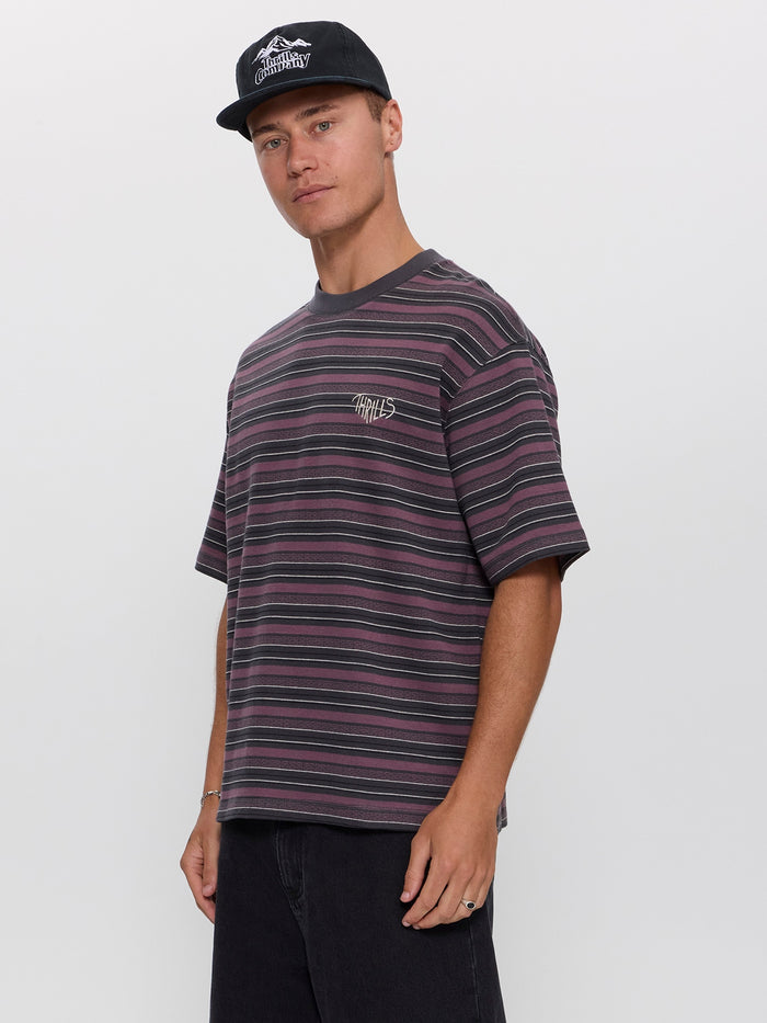 No Clue Stripe Box Crop Tee - Nirvana Stripe XXS