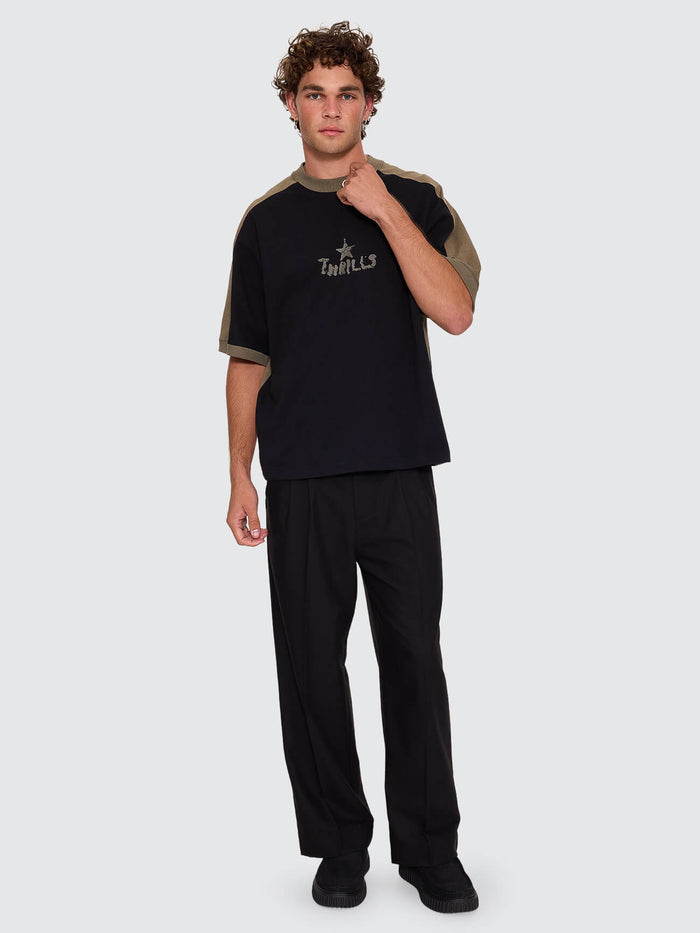 New Ways Of Living Box Crop Panel Tee - Black XS
