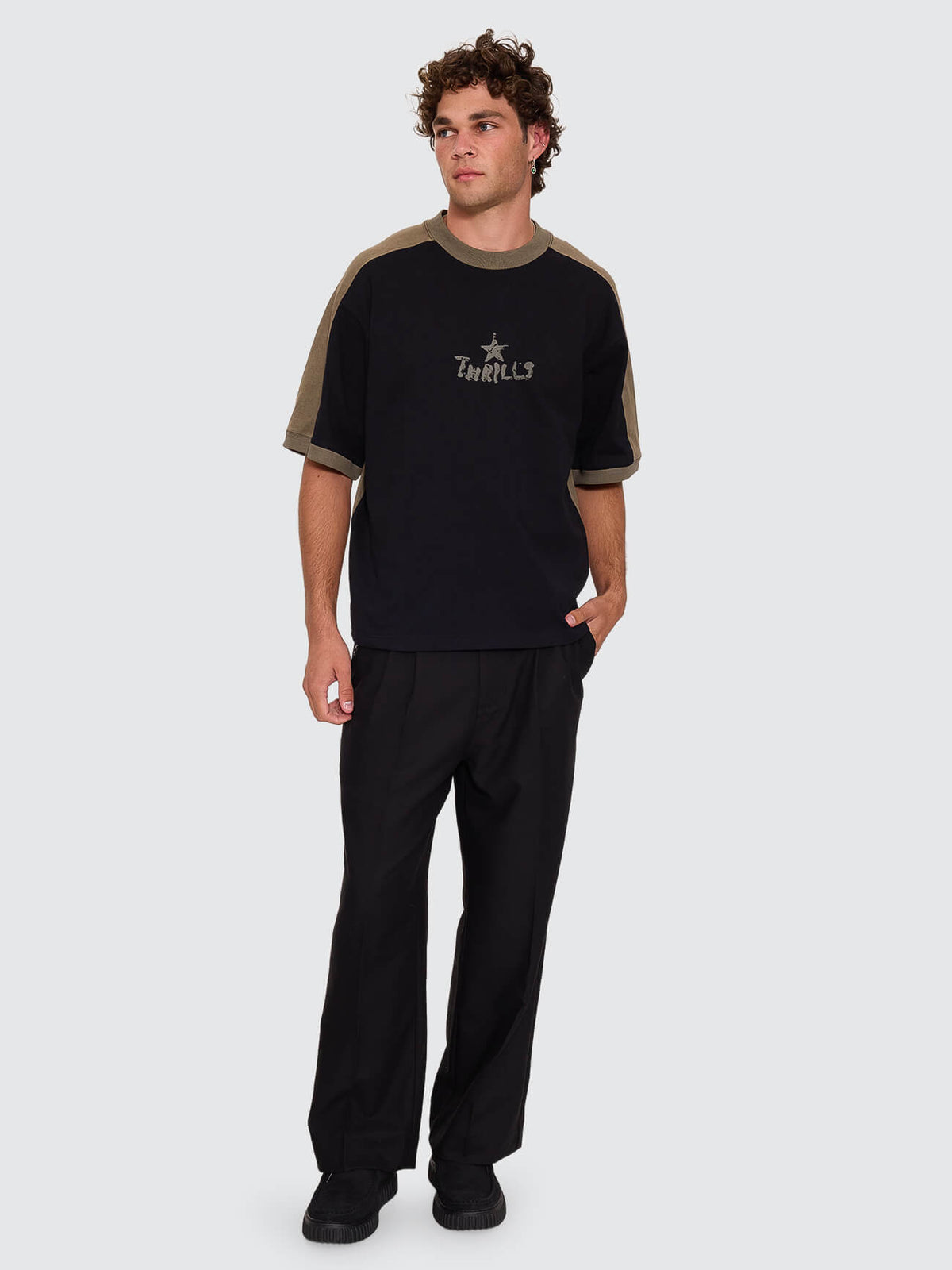 New Ways Of Living Box Crop Panel Tee - Black XS