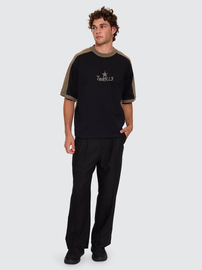 New Ways Of Living Box Crop Panel Tee - Black XS