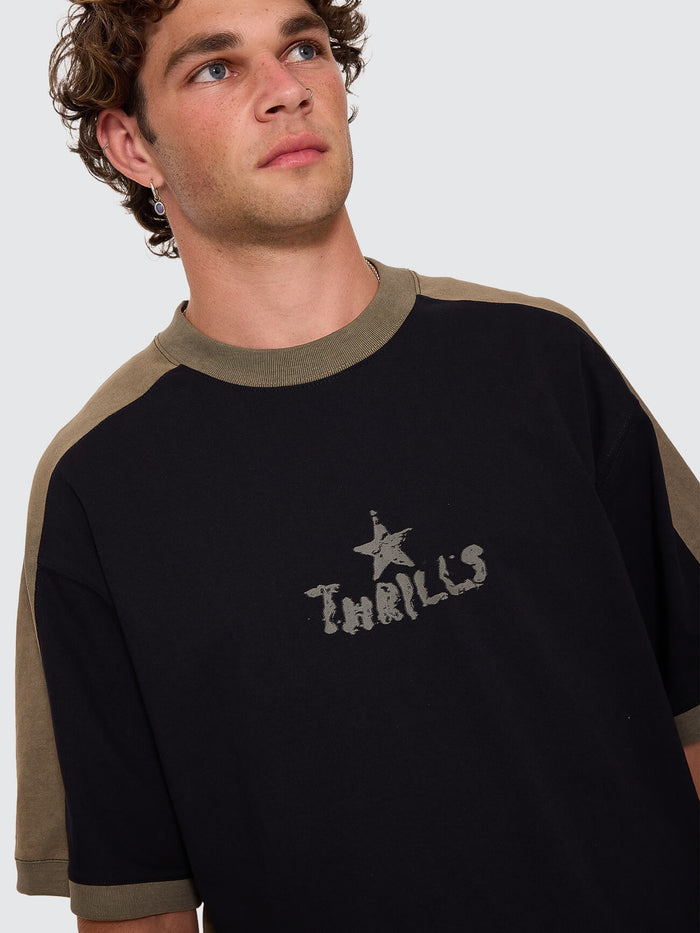 New Ways Of Living Box Crop Panel Tee - Black XS