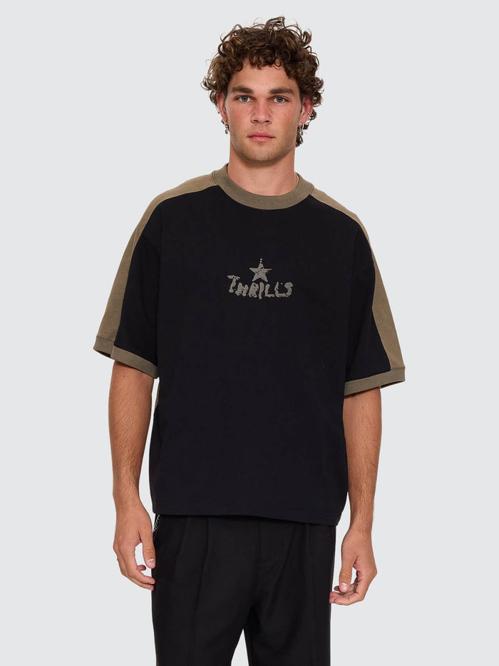 New Ways Of Living Box Crop Panel Tee - Black XS