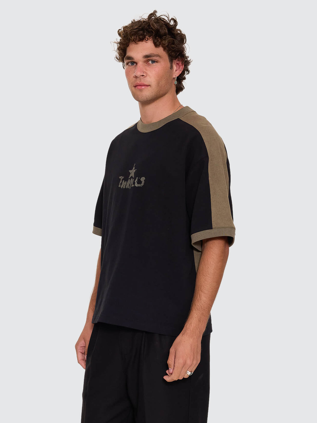 New Ways Of Living Box Crop Panel Tee - Black XS