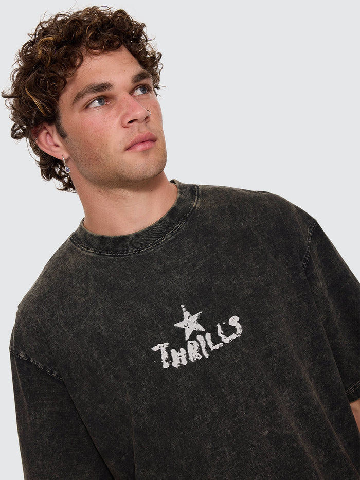 New Ways Of Living Box Crop Tee - Overdye Tarmac XS
