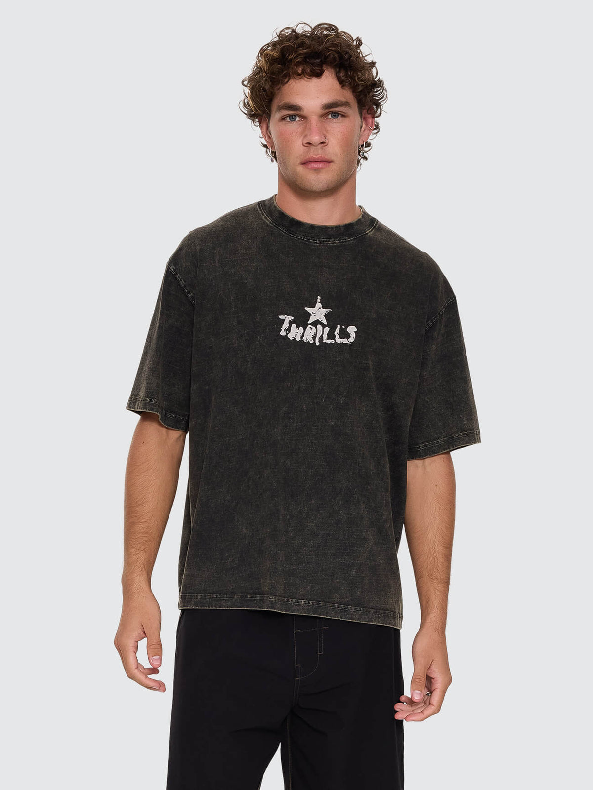 New Ways Of Living Box Crop Tee - Overdye Tarmac XS