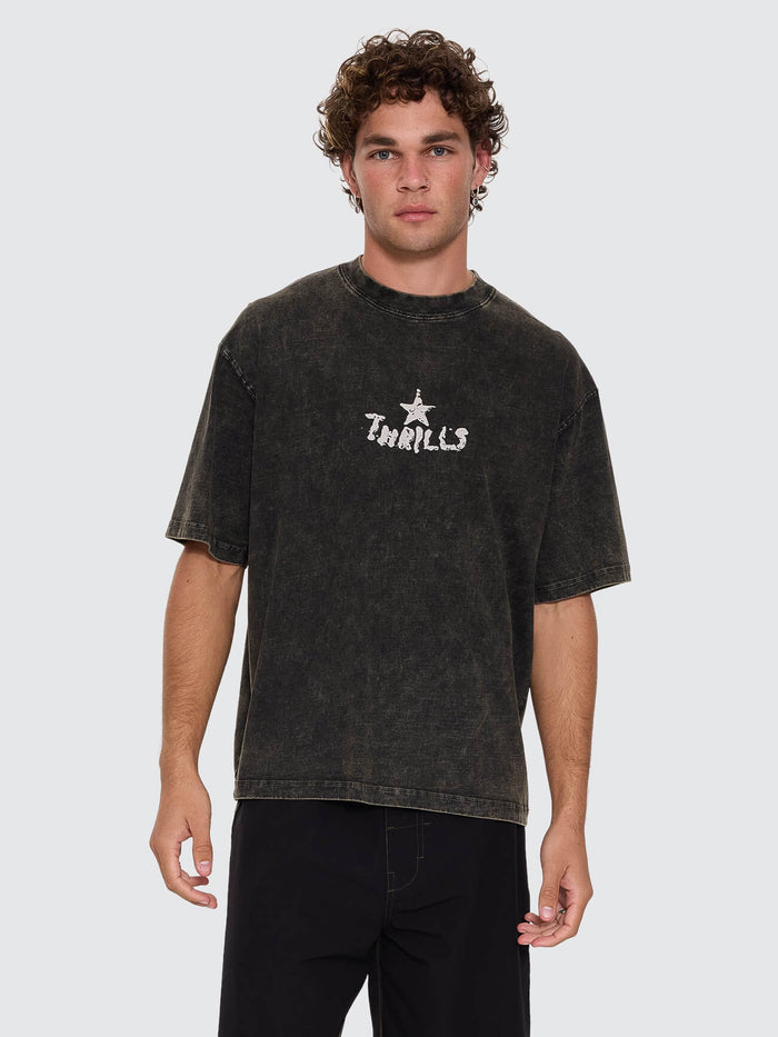 New Ways Of Living Box Crop Tee - Overdye Tarmac XS